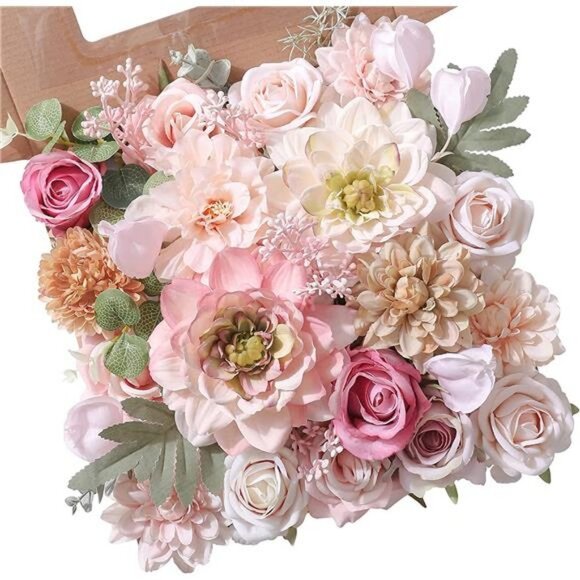 Artificial Flower Wedding Hand Bouquet (Light Pink) - Picture 1 of 6